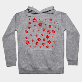 Red Footprints of the dog Hoodie